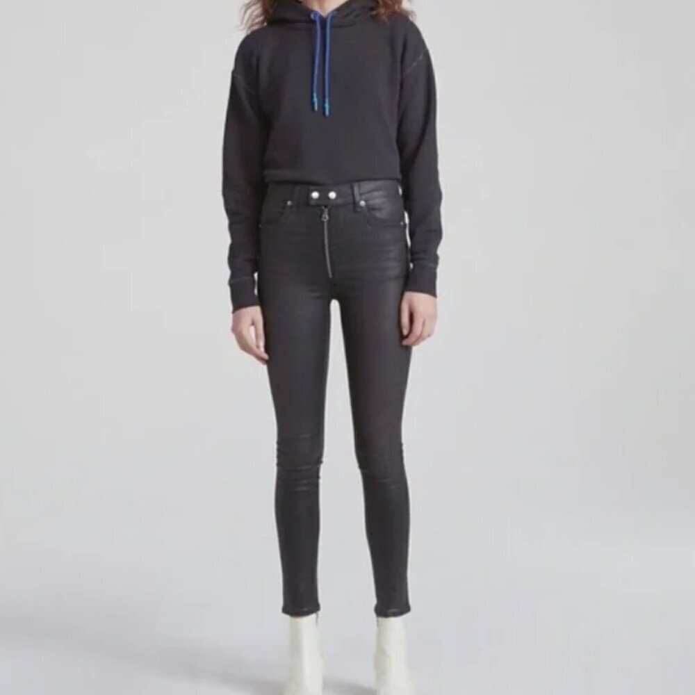 rag & bone Baxter Coated Ashes Skinny Jeans Size 26
